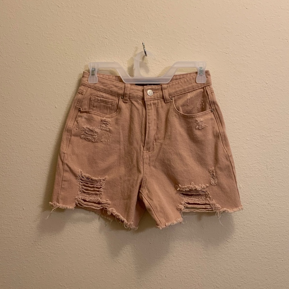 Mauve/ pastel blush pink high waisted shorts